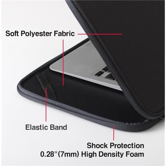 Laptop Sleeve 15.6 Inch Foldable Slim Case Lightweight Bag Notebook Computer - Picture 6 of 7